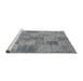 Sideview of Machine Washable Traditional Dark Gray Rug, wshtr3456