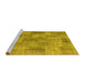 Sideview of Machine Washable Persian Yellow Traditional Rug, wshtr3456yw