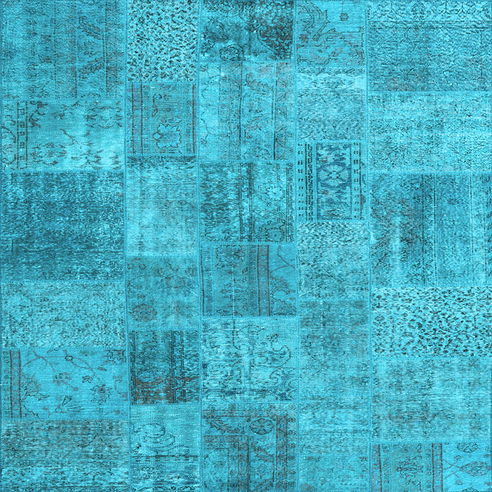 Square Machine Washable Persian Light Blue Traditional Rug, wshtr3456lblu