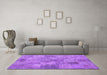 Machine Washable Persian Purple Traditional Area Rugs in a Living Room, wshtr3456pur