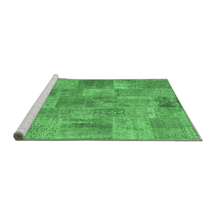 Sideview of Machine Washable Persian Emerald Green Traditional Area Rugs, wshtr3456emgrn