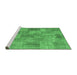 Sideview of Machine Washable Persian Emerald Green Traditional Area Rugs, wshtr3456emgrn