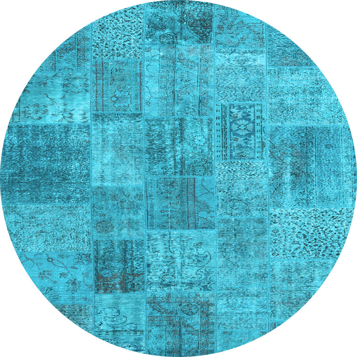Round Persian Light Blue Traditional Rug, tr3456lblu