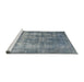 Sideview of Machine Washable Traditional Dark Gray Rug, wshtr3457