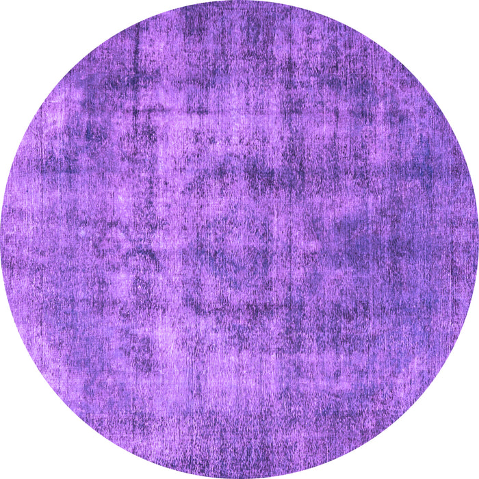 Round Persian Purple Traditional Rug, tr3457pur