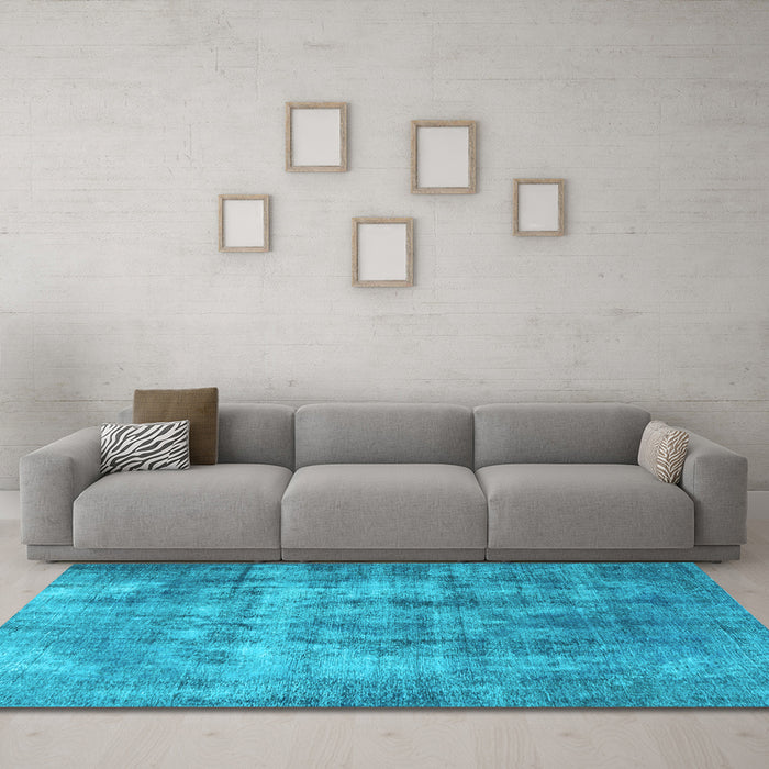 Machine Washable Persian Light Blue Traditional Rug in a Living Room, wshtr3457lblu