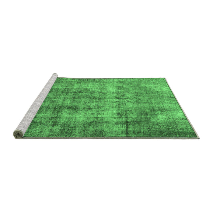 Sideview of Machine Washable Persian Emerald Green Traditional Area Rugs, wshtr3457emgrn