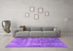 Machine Washable Persian Purple Traditional Area Rugs in a Living Room, wshtr3457pur