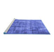 Sideview of Machine Washable Persian Blue Traditional Rug, wshtr3457blu