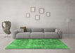 Machine Washable Persian Emerald Green Traditional Area Rugs in a Living Room,, wshtr3457emgrn