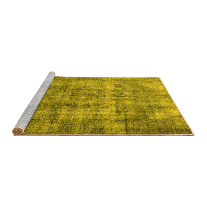 Sideview of Machine Washable Persian Yellow Traditional Rug, wshtr3457yw