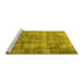 Sideview of Machine Washable Persian Yellow Traditional Rug, wshtr3457yw