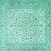 Square Persian Turquoise Traditional Rug, tr3458turq