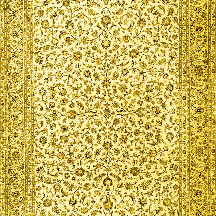 Machine Washable Persian Yellow Traditional Rug, wshtr3458yw
