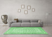 Machine Washable Persian Emerald Green Traditional Area Rugs in a Living Room,, wshtr3458emgrn