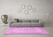 Machine Washable Persian Pink Traditional Rug in a Living Room, wshtr3458pnk