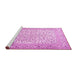 Sideview of Machine Washable Persian Pink Traditional Rug, wshtr3458pnk