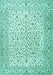 Machine Washable Persian Turquoise Traditional Area Rugs, wshtr3458turq