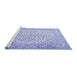 Sideview of Machine Washable Persian Blue Traditional Rug, wshtr3458blu