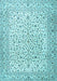 Machine Washable Persian Light Blue Traditional Rug, wshtr3458lblu