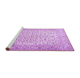 Sideview of Machine Washable Persian Purple Traditional Area Rugs, wshtr3458pur