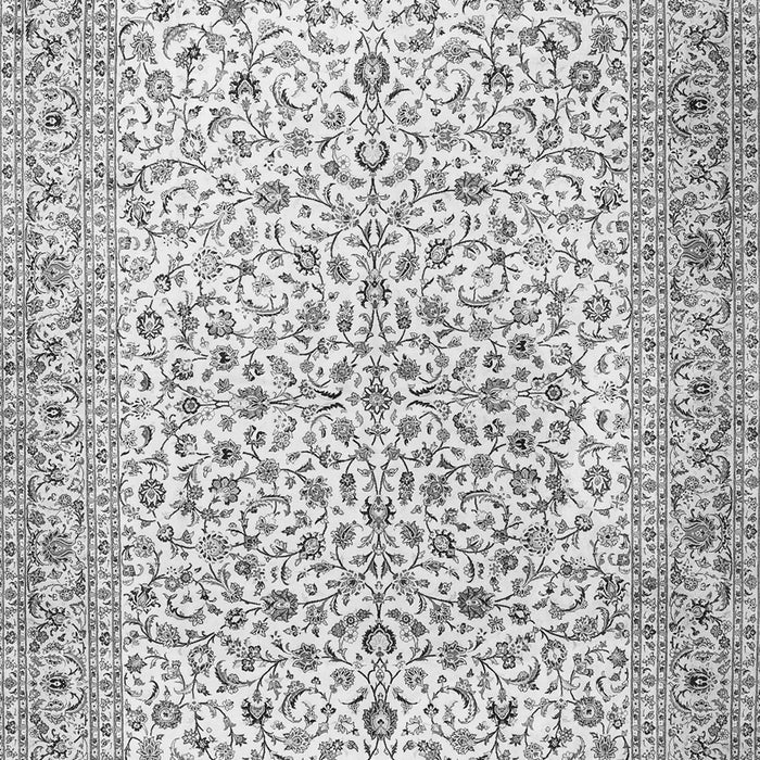 Serging Thickness of Machine Washable Persian Gray Traditional Rug, wshtr3458gry