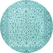 Round Persian Light Blue Traditional Rug, tr3458lblu