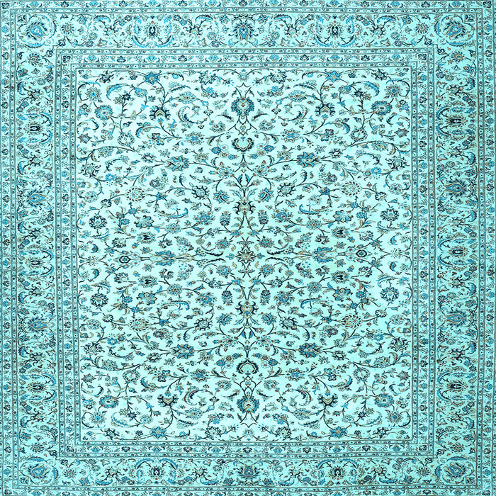 Square Machine Washable Persian Light Blue Traditional Rug, wshtr3458lblu