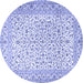 Round Persian Blue Traditional Rug, tr3458blu