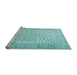 Sideview of Machine Washable Persian Light Blue Traditional Rug, wshtr3458lblu