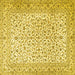 Square Persian Yellow Traditional Rug, tr3458yw