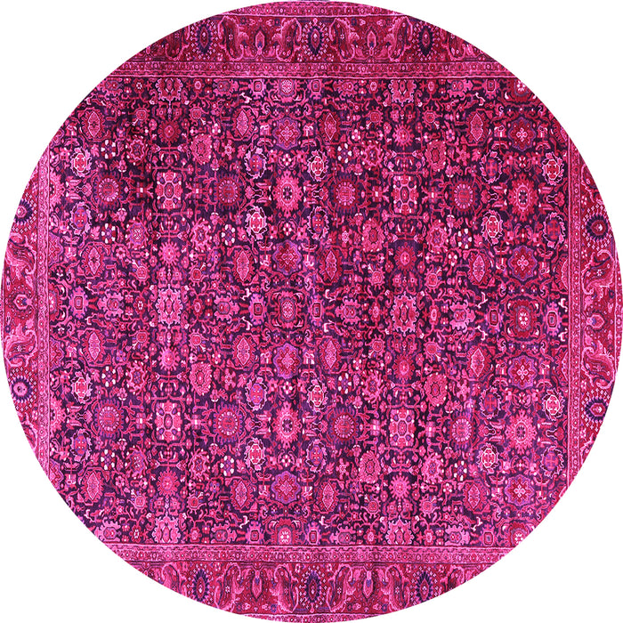 Round Persian Pink Traditional Rug, tr3459pnk