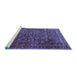 Sideview of Machine Washable Persian Blue Traditional Rug, wshtr3459blu