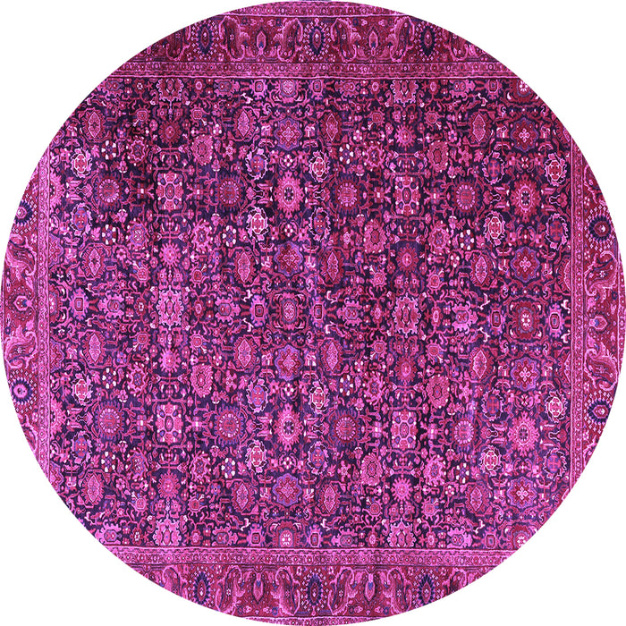 Round Persian Purple Traditional Rug, tr3459pur