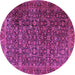 Round Persian Purple Traditional Rug, tr3459pur
