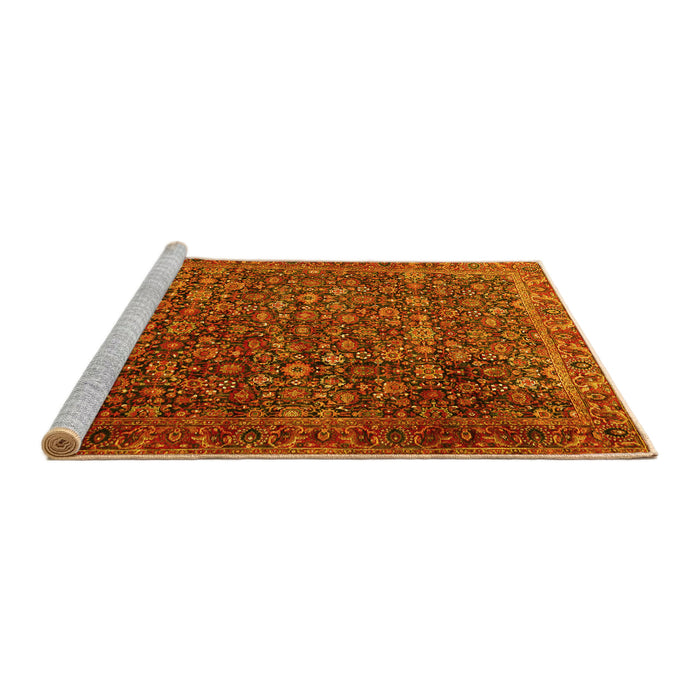 Sideview of Machine Washable Persian Yellow Traditional Rug, wshtr3459yw