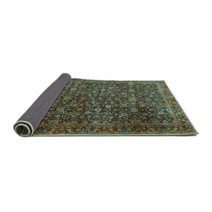 Sideview of Persian Turquoise Traditional Rug, tr3459turq
