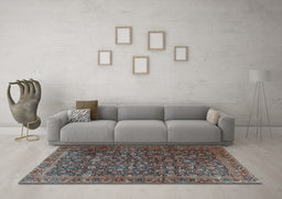 Machine Washable Persian Light Blue Traditional Rug in a Living Room, wshtr3459lblu