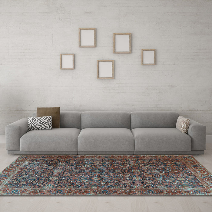 Machine Washable Persian Light Blue Traditional Rug in a Living Room, wshtr3459lblu