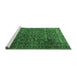 Sideview of Machine Washable Persian Emerald Green Traditional Area Rugs, wshtr3459emgrn