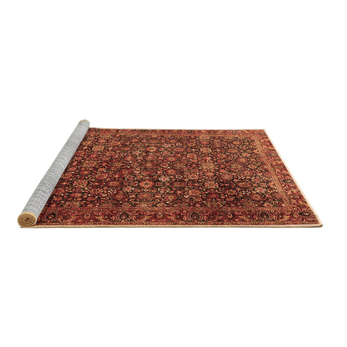 Sideview of Machine Washable Persian Brown Traditional Rug, wshtr3459brn