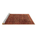 Sideview of Machine Washable Persian Brown Traditional Rug, wshtr3459brn