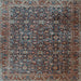 Square Machine Washable Persian Light Blue Traditional Rug, wshtr3459lblu