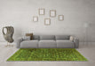 Machine Washable Persian Green Traditional Area Rugs in a Living Room,, wshtr3459grn