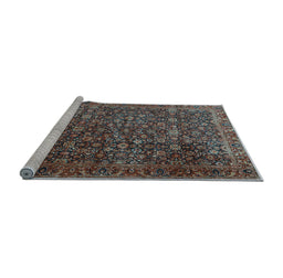 Sideview of Machine Washable Persian Light Blue Traditional Rug, wshtr3459lblu