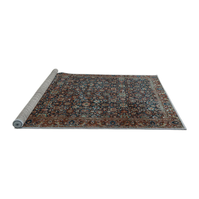 Sideview of Machine Washable Persian Light Blue Traditional Rug, wshtr3459lblu
