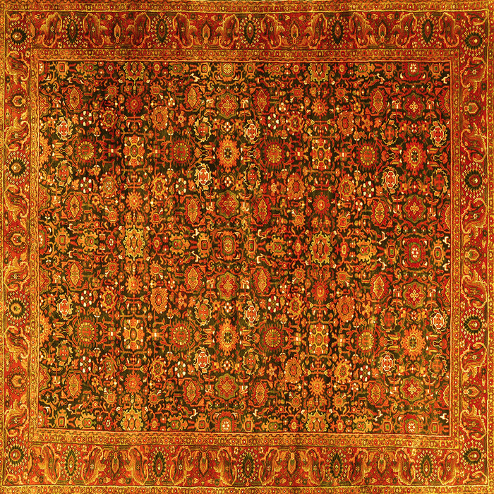 Square Persian Yellow Traditional Rug, tr3459yw