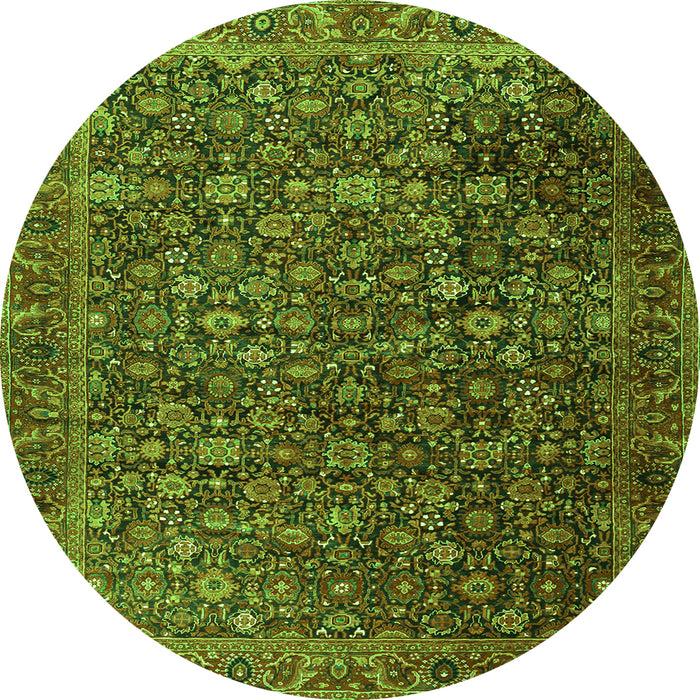 Square Persian Green Traditional Rug, tr3459grn