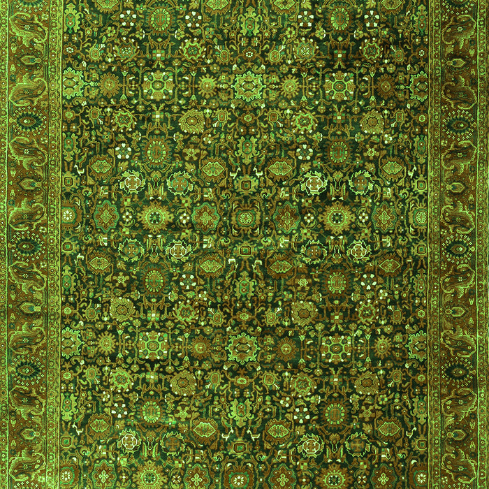 Serging Thickness of Machine Washable Persian Green Traditional Area Rugs, wshtr3459grn