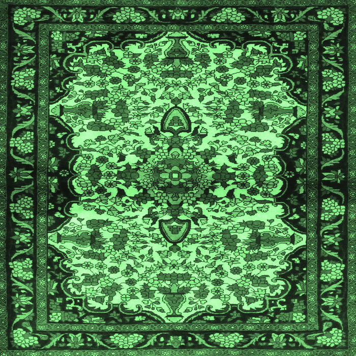 Square Persian Emerald Green Traditional Rug, tr345emgrn